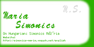 maria simonics business card